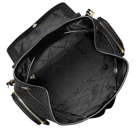 Michael Kors Jet Set Large Signature PVC Chain Backpack Flap Book Bag