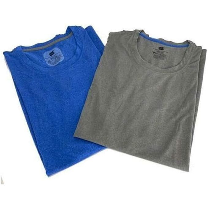 Hanes Men's X-Temp Performance Cool Crew T-Shirts, 2 Pack (Blue)