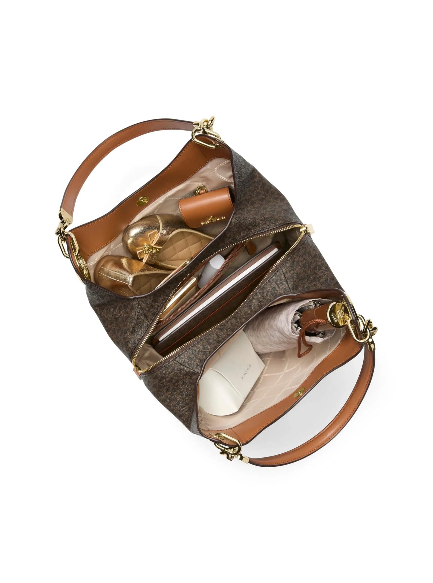 Michael Kors Large Lillie Shoulder Bag in Logo Canvas