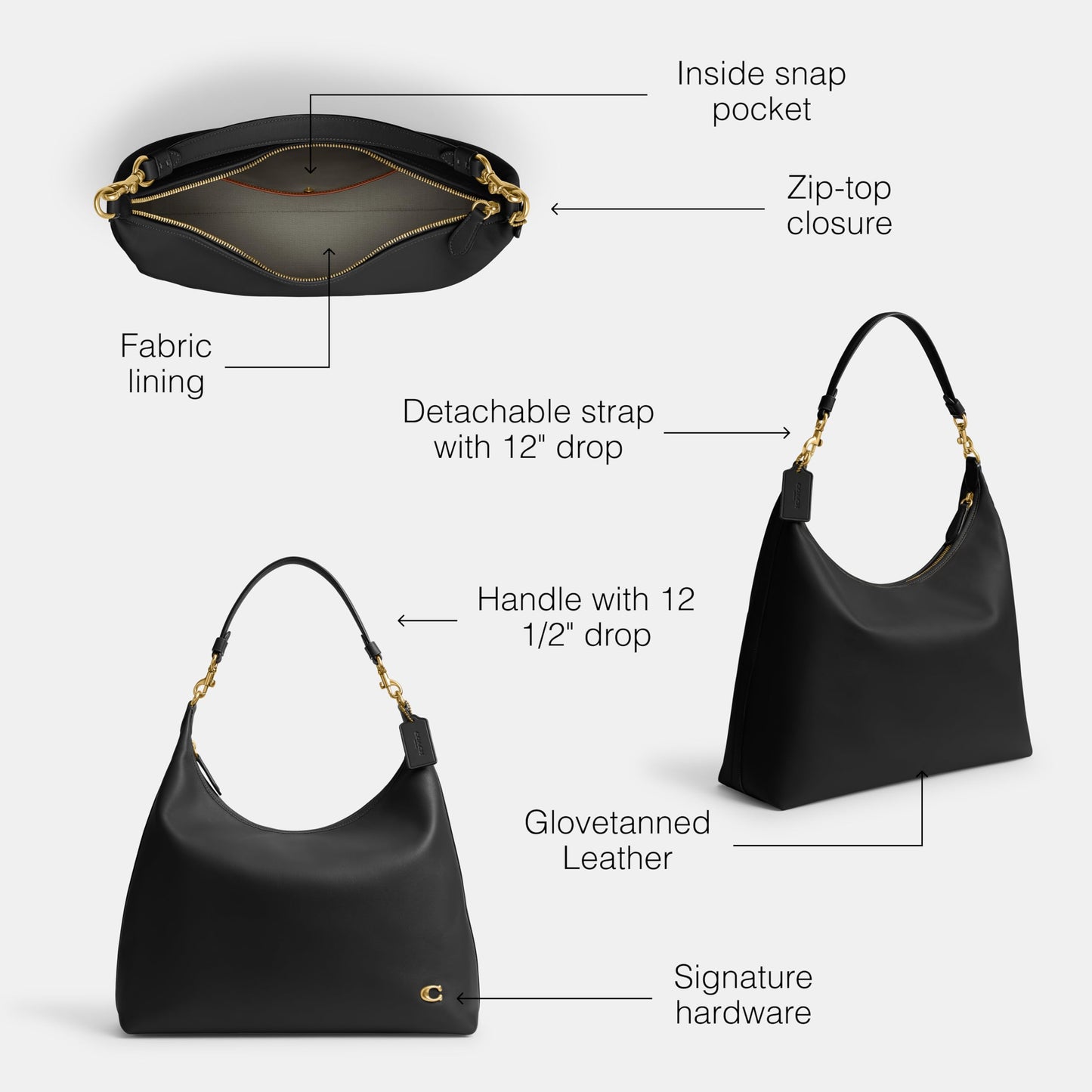 COACH juliet 38 Shoulder Bag in Glovetanned Leather