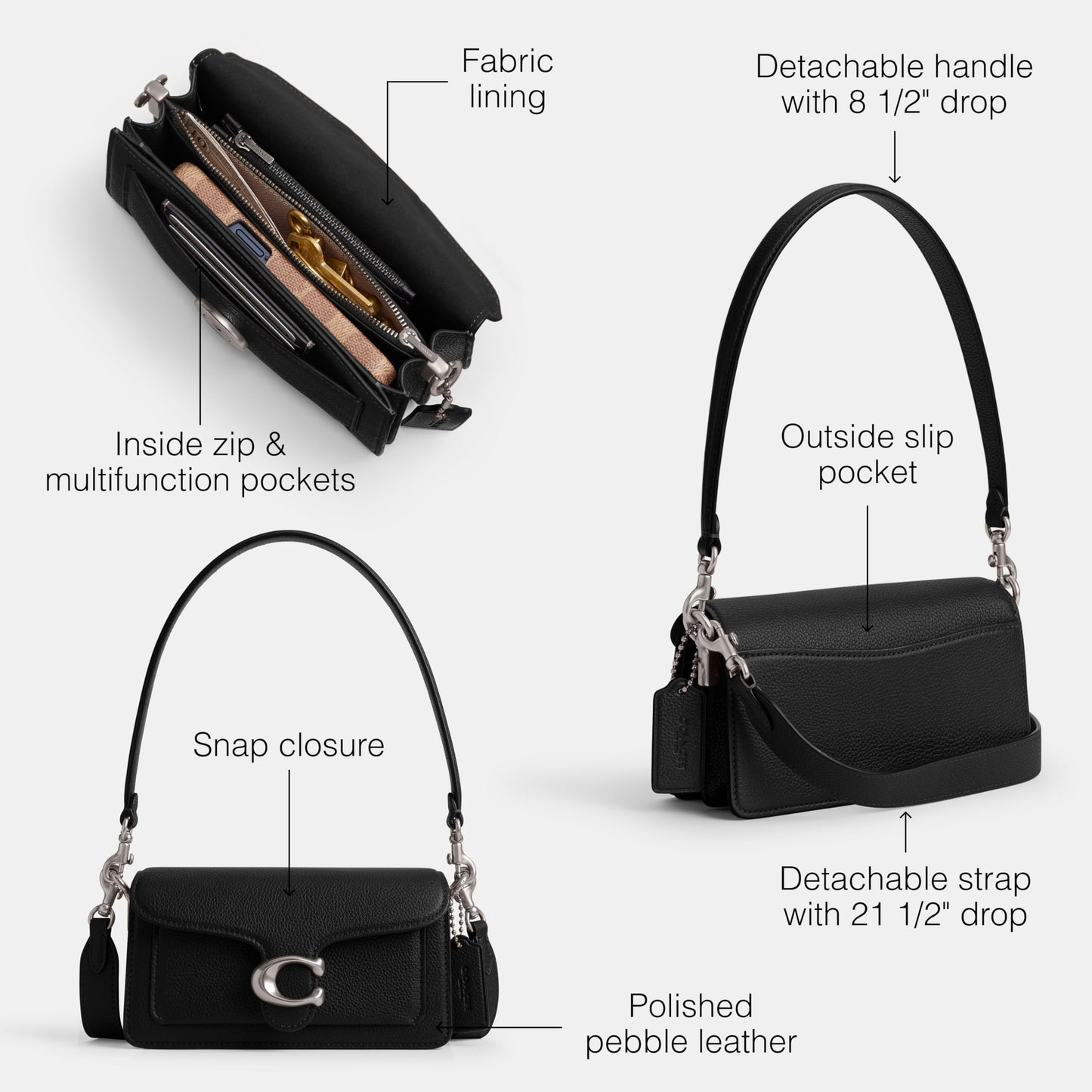 COACH Women's Tabby Shoulder Bag 20 Handbag (Pitch Black)