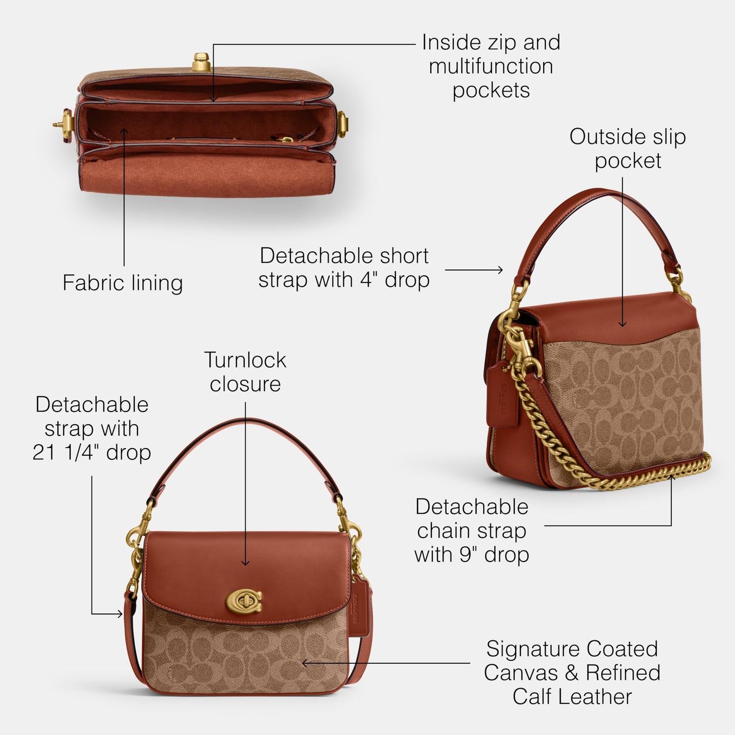 Coach Womens Cassie Crossbody 19 Handbag