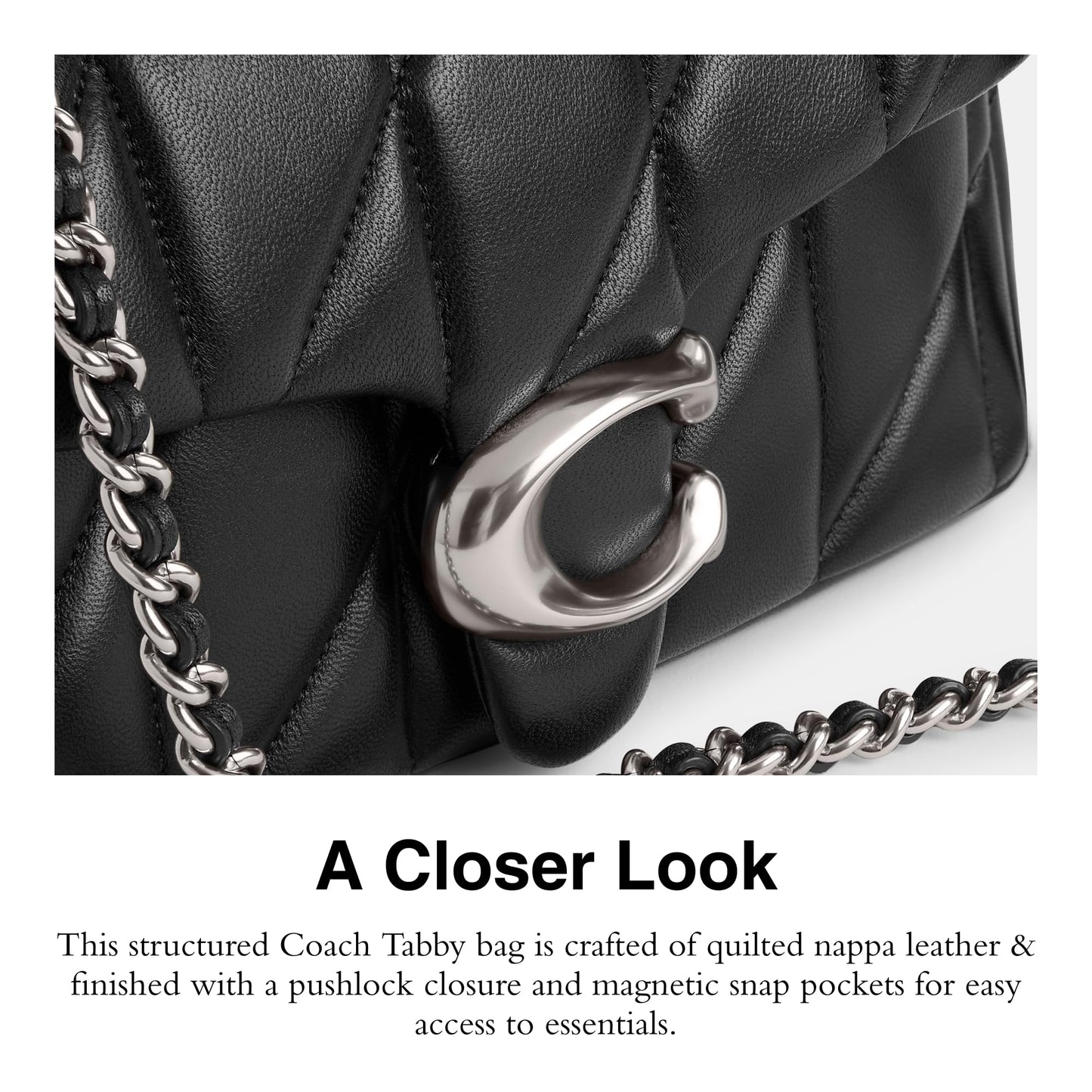 COACH Women's Tabby Shoulder Bag 20 Handbag (Black)