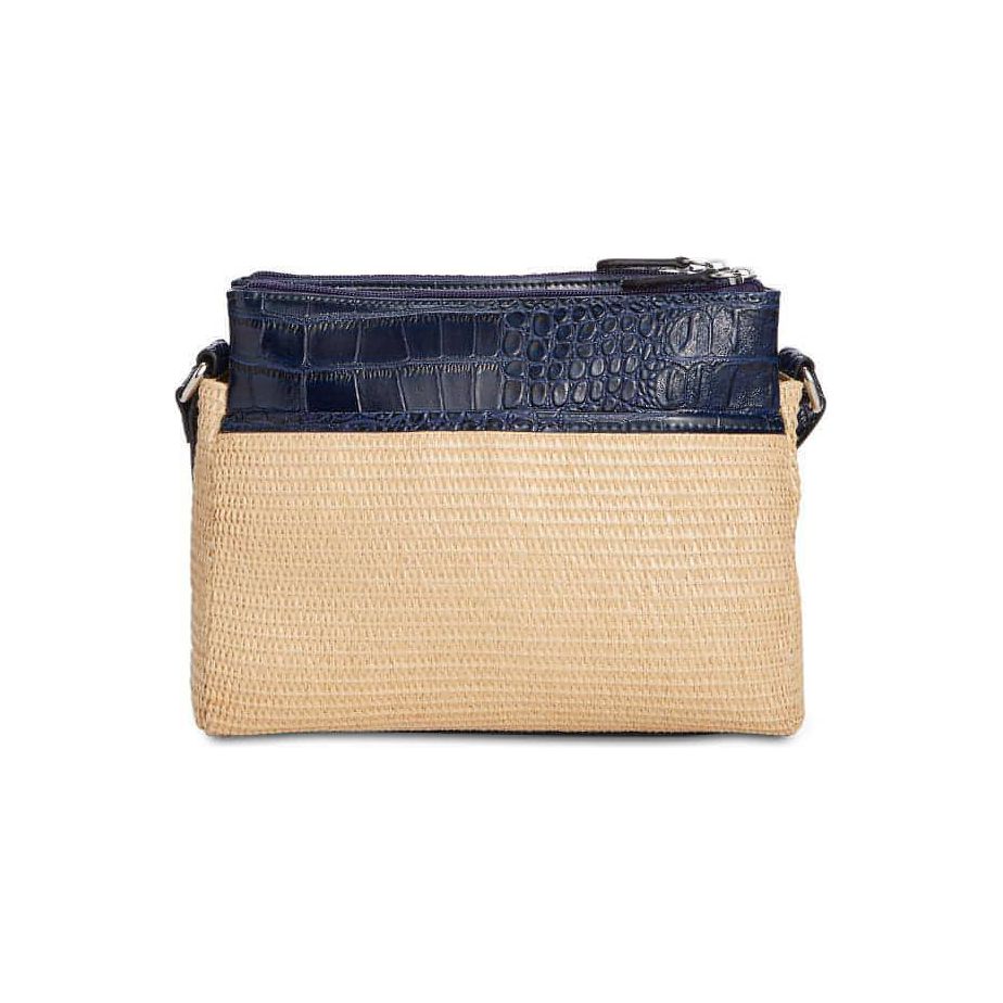 Giani Bernini Double Zip Straw Crocodile Crossbody - Brandat Outlet, Women's Handbags Outlet ,Handbags Online Outlet | Brands Outlet | Brandat Outlet | Designer Handbags Online |