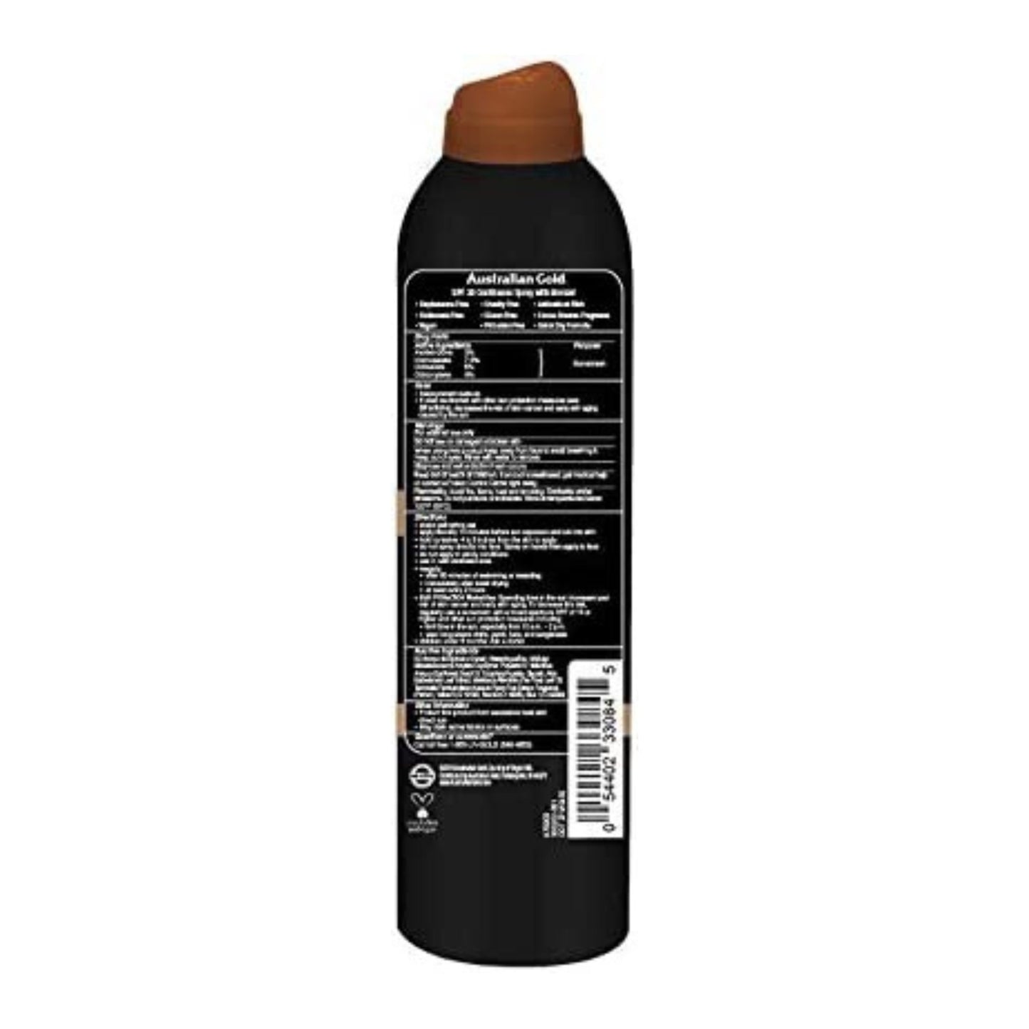 Brandat Outlet-Australian Gold Continuous Spray Sunscreen with Instant Bronzer SPF 30, Immediate Glow & Dries Fast Water Resistant NonGreasy Oxybenzone Free Cruelty Free, Bronzer New, Orange, 6 Oz - Brandat Outlet