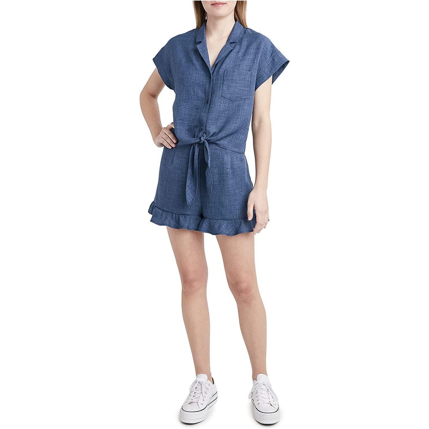 BCBGeneration-BCBGeneration Tie-Hem Shirt, Blue - Brandat Outlet