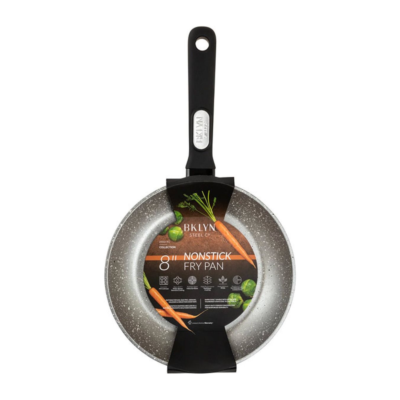 Brooklyn Steel Co.-Brooklyn Steel Co. 8" Zodiac Nonstick Speckle Fry Pan (Grey) - Brandat Outlet
