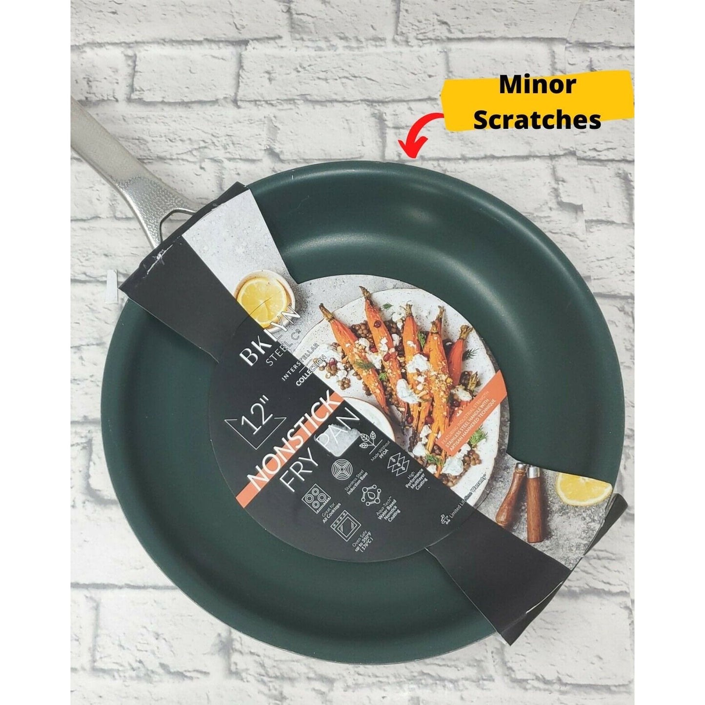 Brooklyn Steel Co.-Brooklyn Steel Co. Interstellar 12" Flared Sparkle Frypan with Hammered Handle (Emerald) - Brandat Outlet