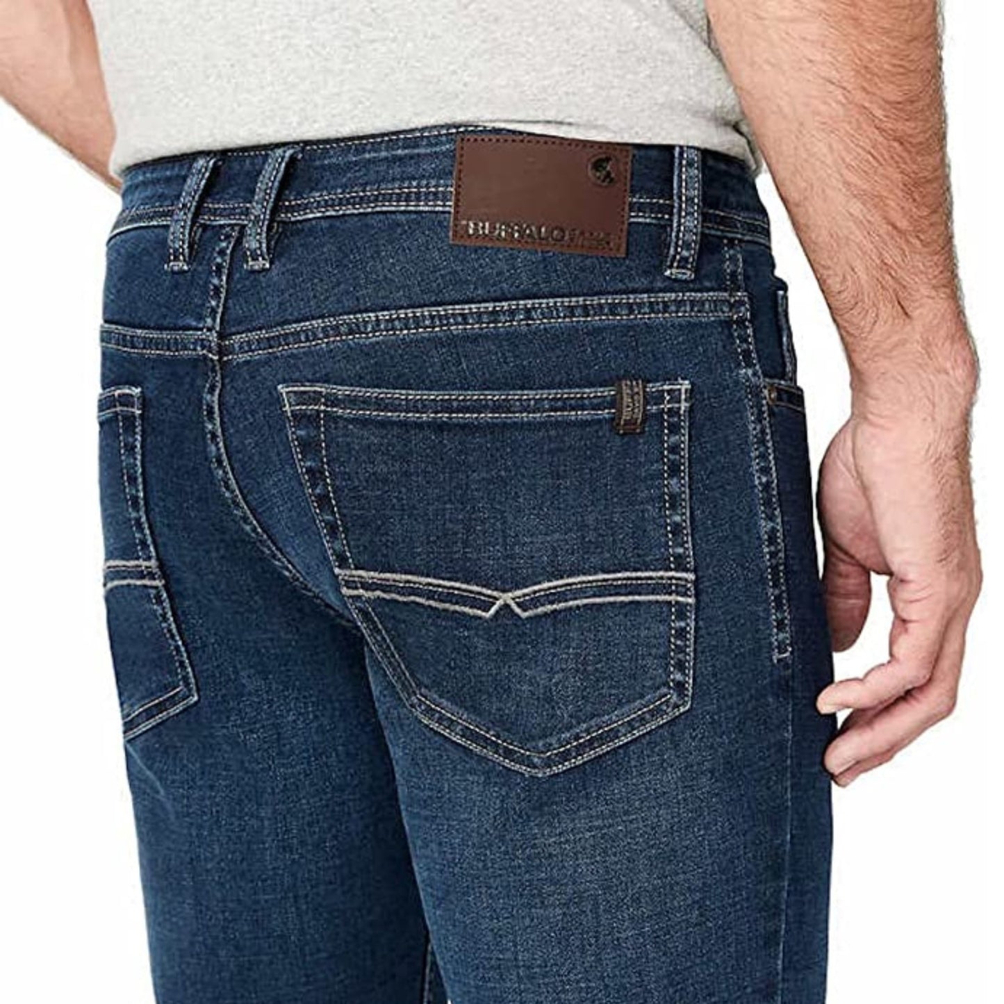 Buffalo David-Buffalo David Bitton Men's Jackson 5 Pocket Straight Stretch Denim Jean Blue - Brandat Outlet