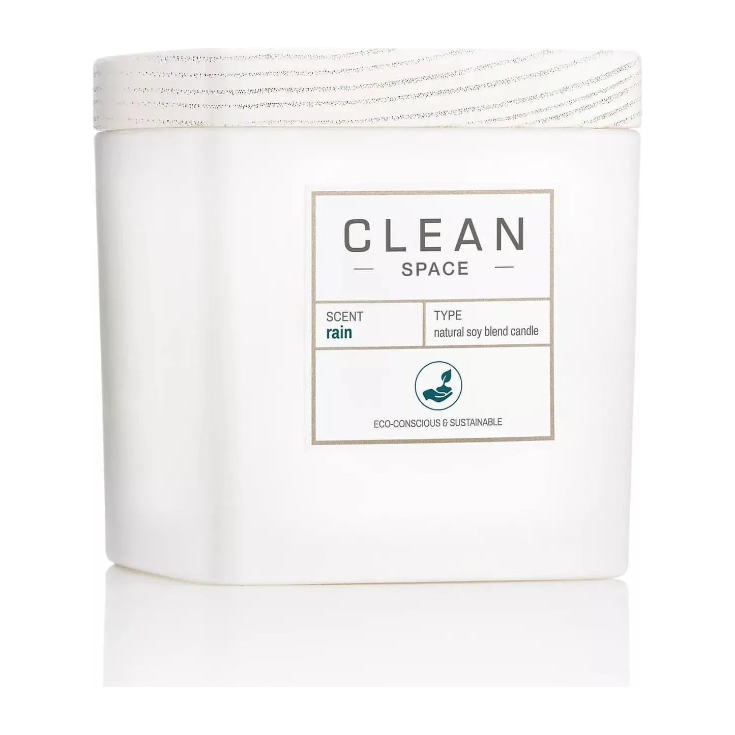 CLEAN Fragrance-Candle -CLEAN SPACE Candle | Rain | Natural Soy Blend Scented Candle | Premium Non-Toxic Candle Made with Sustainable Ingredients | Up to 40 Hour Burn Time | 8 oz - Brandat Outlet