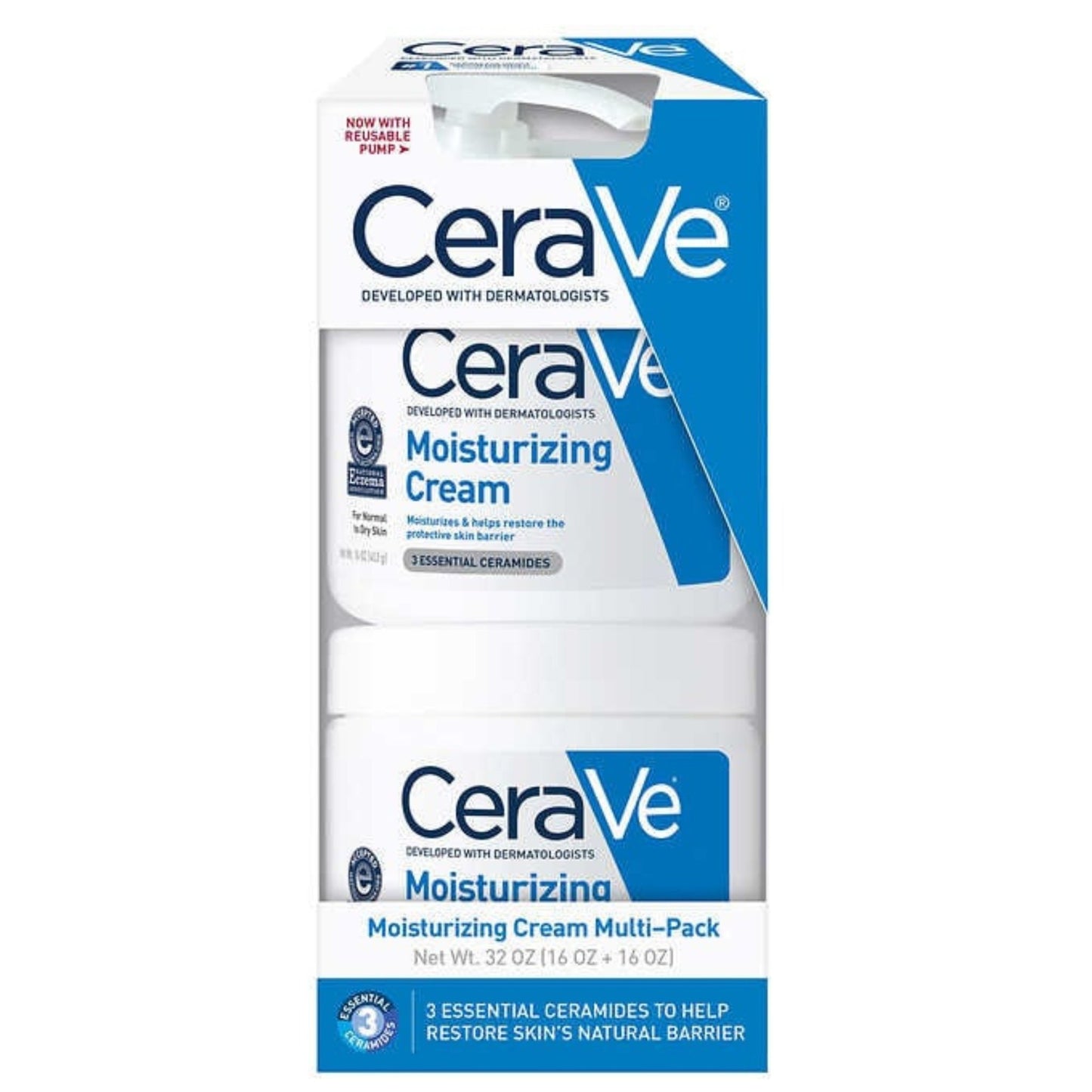 Cerave Moisturizing Cream Multipack 453g Pump + 453g (2 Packs)