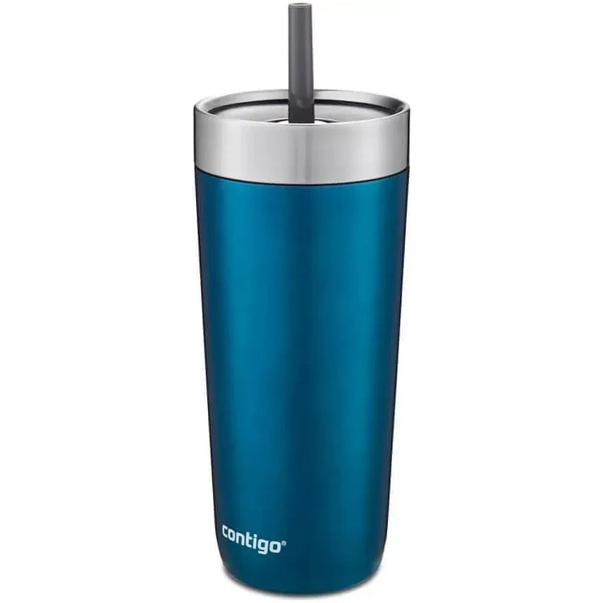 Contigo Luxe Spill-Proof 18-Oz. Straw Tumbler, Biscay Bay - Brandat Outlet