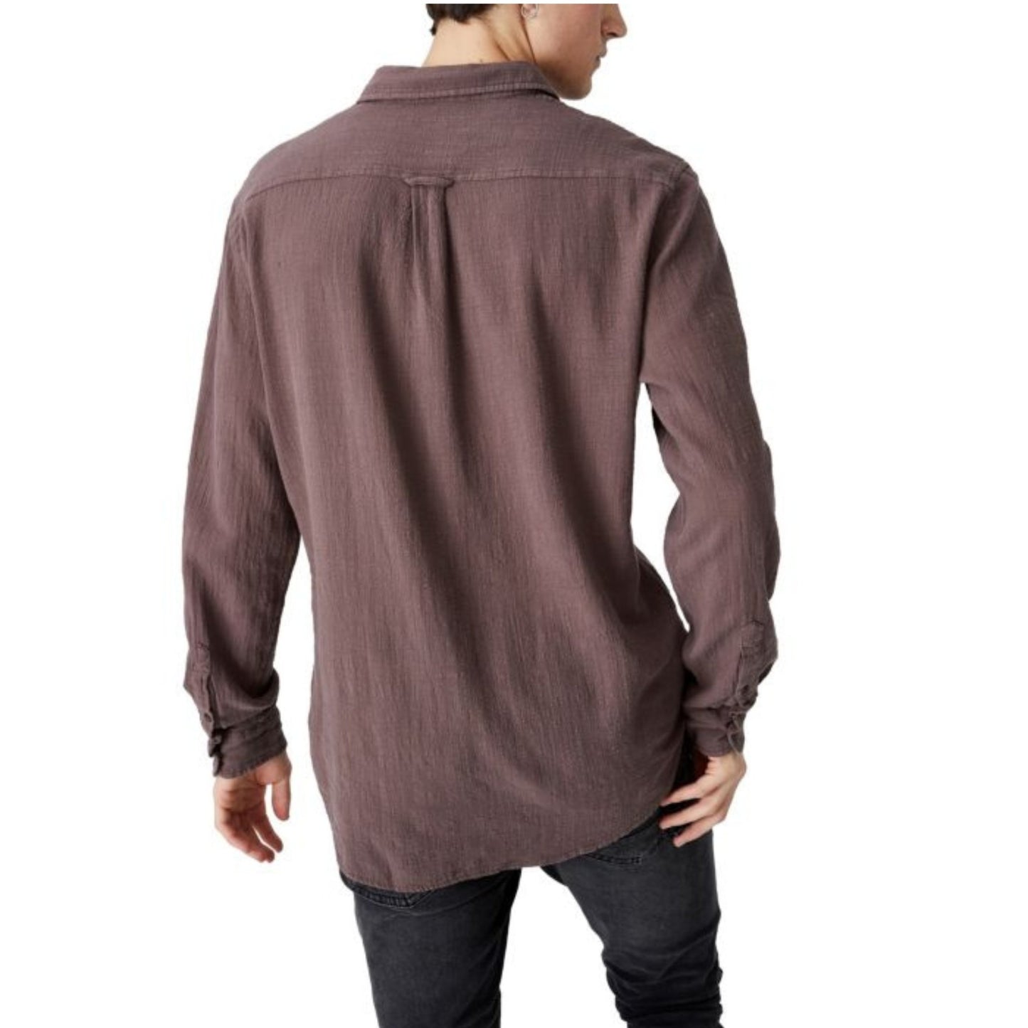 COTTON ON Mens Camden Long Sleeve Shirt, Brown