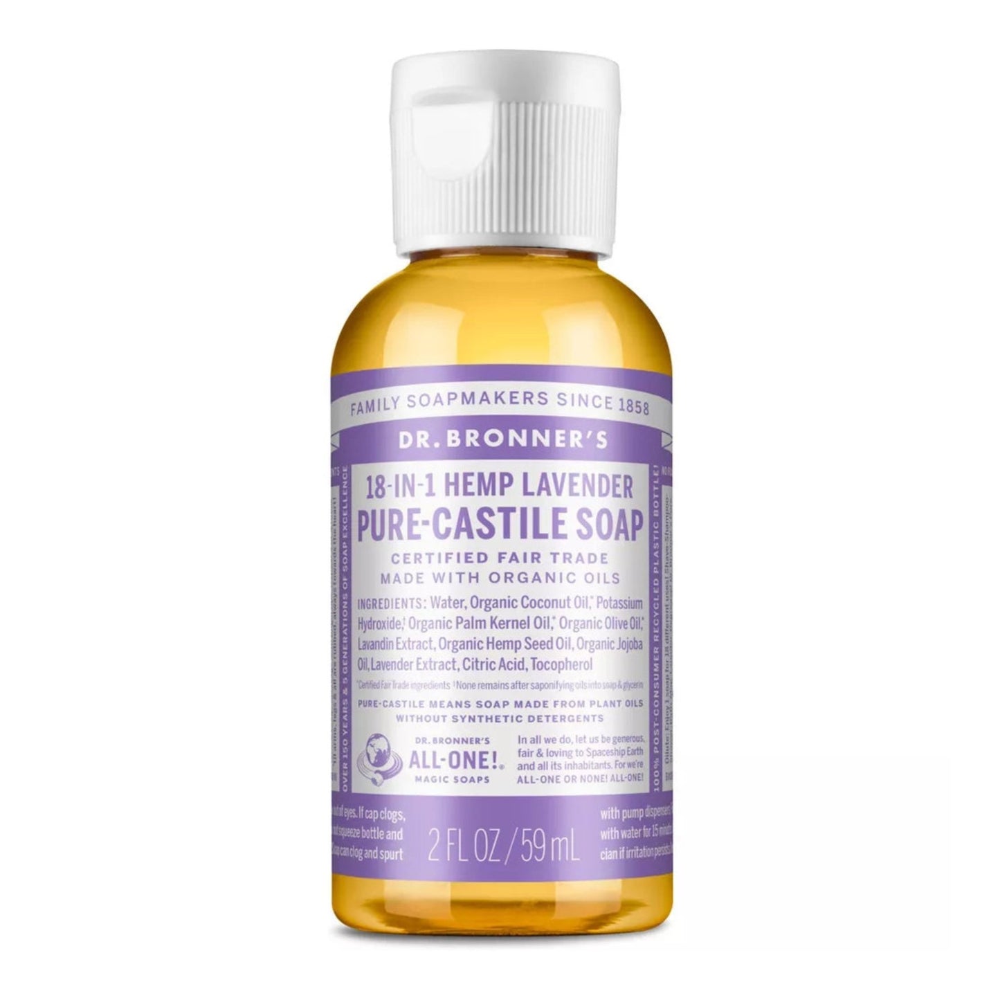 Dr. Bronner's Lavender Liquid Hand Soap (59mL)