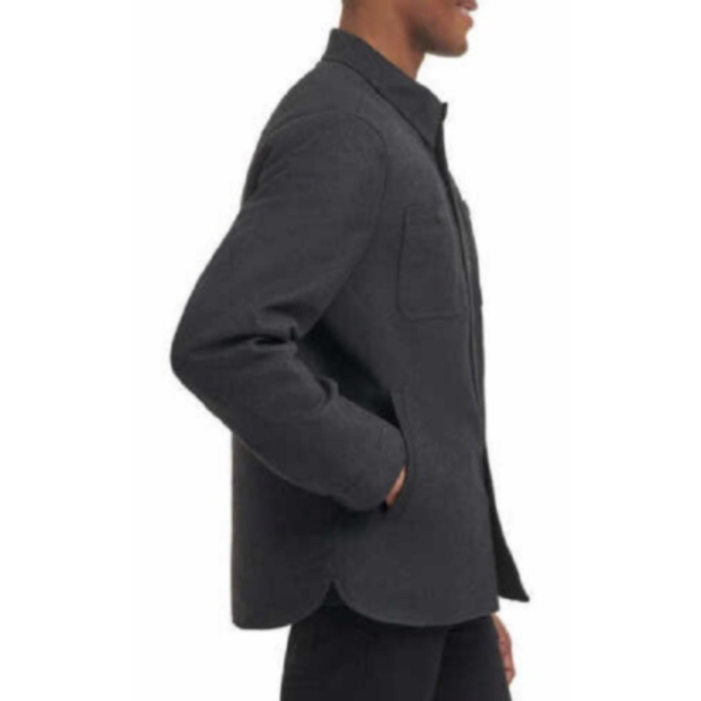 GH Bass & Co Men's Wool Blended Lined Jacket, Charcoal