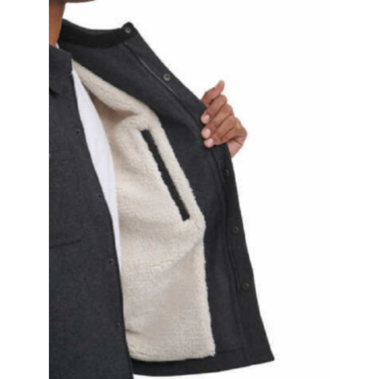 GH Bass & Co Men's Wool Blended Lined Jacket, Charcoal