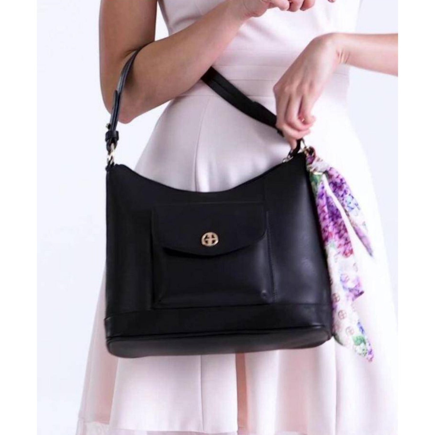 Giani Bernini Leather Handbag with Scarf
