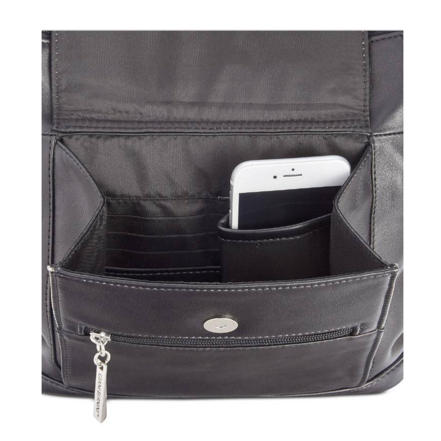 Giani Bernini Nappa Leather Venice Crossbody (Cappuccino/Silver)