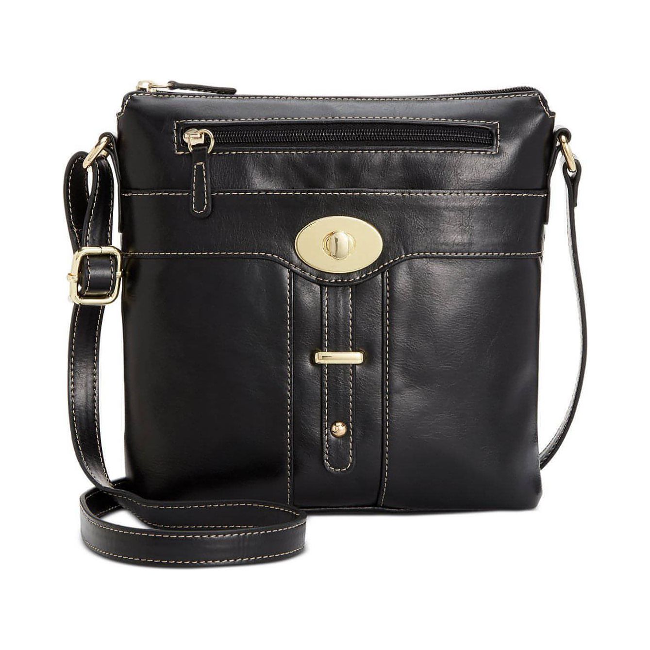 Giani Bernini Turn-Lock Glazed Crossbody (Black) - Brandat Outlet, Women's Handbags Outlet ,Handbags Online Outlet | Brands Outlet | Brandat Outlet | Designer Handbags Online |