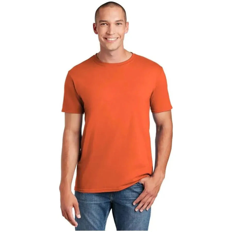 Gildan men's soft Cotton Adult T-Shirt (Dark Orange)