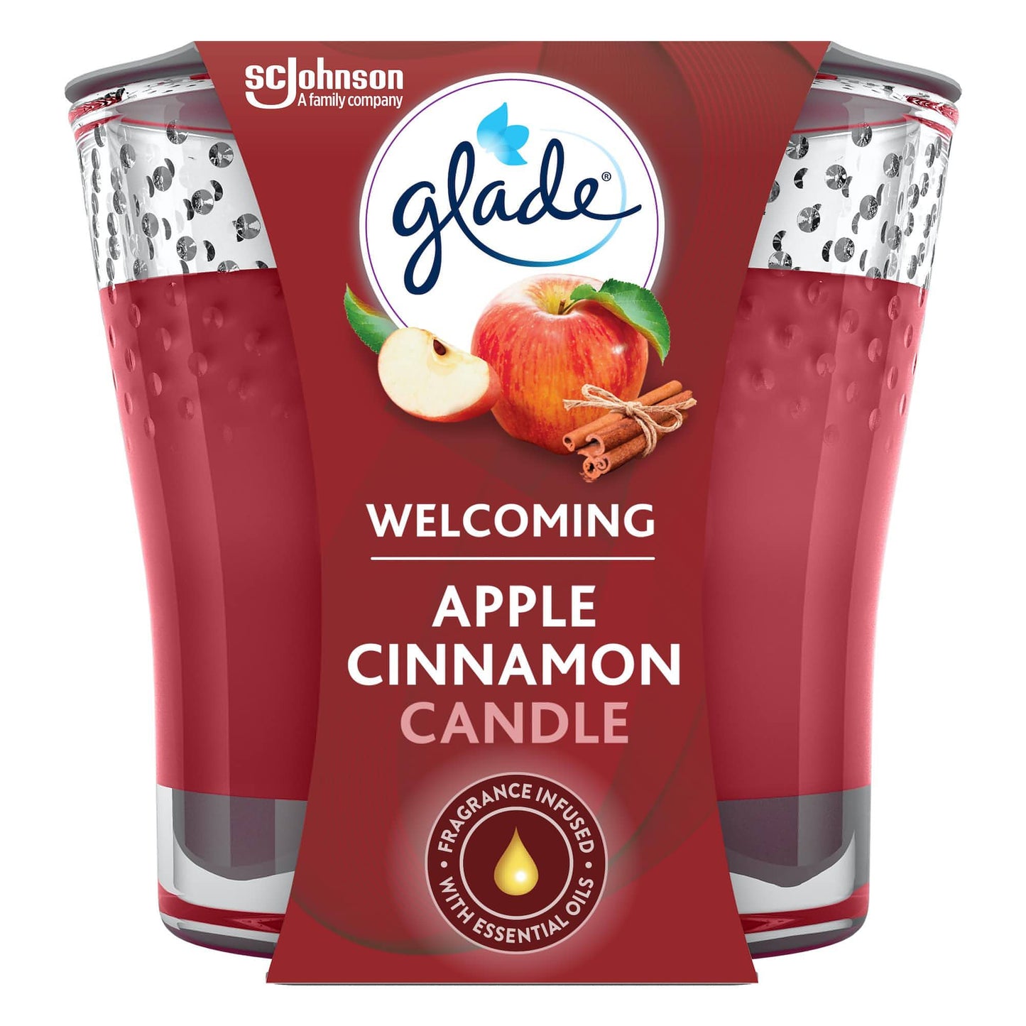 Glade Scented Candle Cosy Apple & Cinnamon 3.4Oz