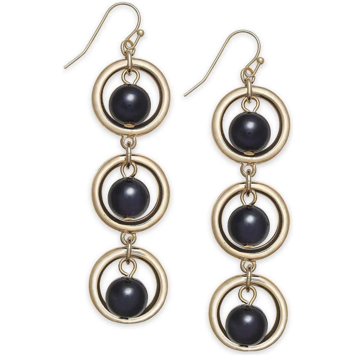 Gold-Tone Circle & Ball Linear Drop Earrings - Brandat Outlet, Women's Handbags Outlet ,Handbags Online Outlet | Brands Outlet | Brandat Outlet | Designer Handbags Online |
