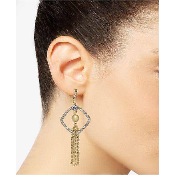 Gold-Tone Crystal, Ball & Chain Tassel Drop Earrings - Brandat Outlet, Women's Handbags Outlet ,Handbags Online Outlet | Brands Outlet | Brandat Outlet | Designer Handbags Online |
