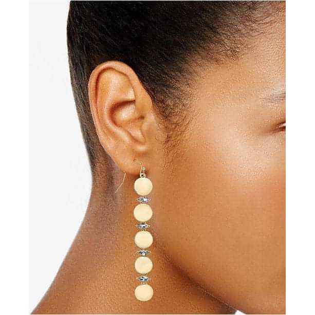 Gold-Tone Crystal & Circle Linear Drop Earrings - Brandat Outlet, Women's Handbags Outlet ,Handbags Online Outlet | Brands Outlet | Brandat Outlet | Designer Handbags Online |