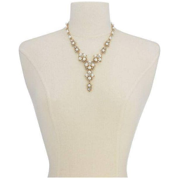 Gold-Tone Crystal & Imitation Pearl Lariat Necklace, 40" + 2" extender - Brandat Outlet, Women's Handbags Outlet ,Handbags Online Outlet | Brands Outlet | Brandat Outlet | Designer Handbags Online |