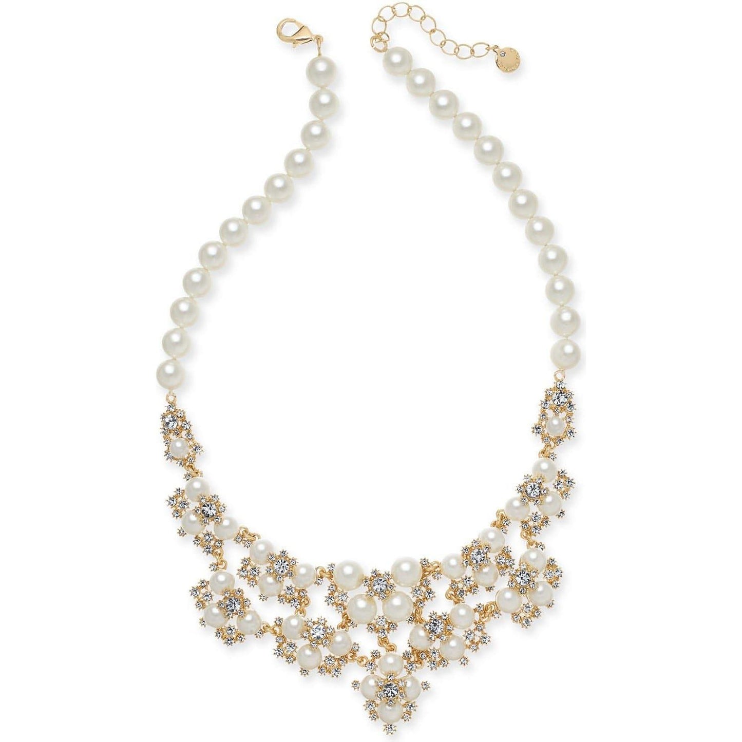 Gold-Tone Crystal & Imitation Pearl Statement Necklace - Brandat Outlet, Women's Handbags Outlet ,Handbags Online Outlet | Brands Outlet | Brandat Outlet | Designer Handbags Online |