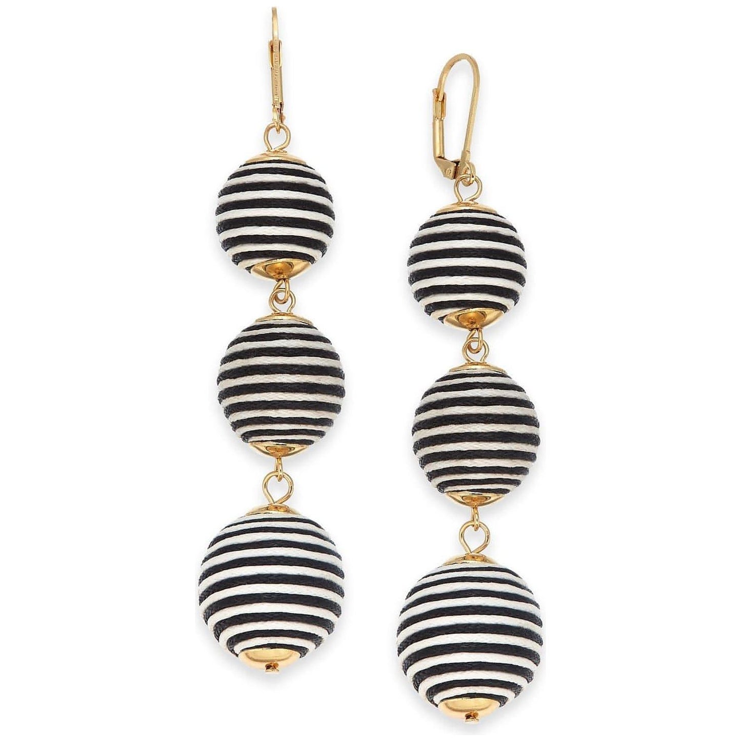 Gold-Tone Wrapped Ball Triple Drop Earrings - Brandat Outlet, Women's Handbags Outlet ,Handbags Online Outlet | Brands Outlet | Brandat Outlet | Designer Handbags Online |