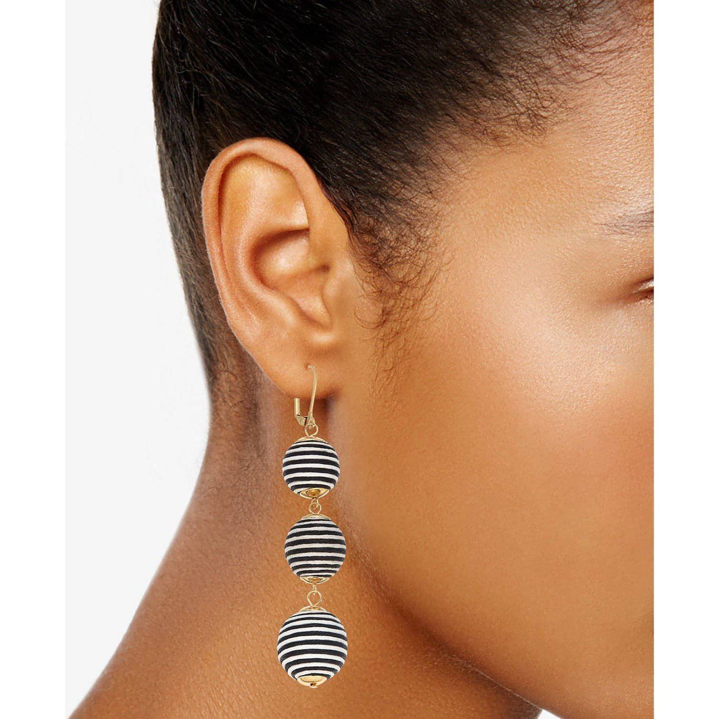 Gold-Tone Wrapped Ball Triple Drop Earrings - Brandat Outlet, Women's Handbags Outlet ,Handbags Online Outlet | Brands Outlet | Brandat Outlet | Designer Handbags Online |