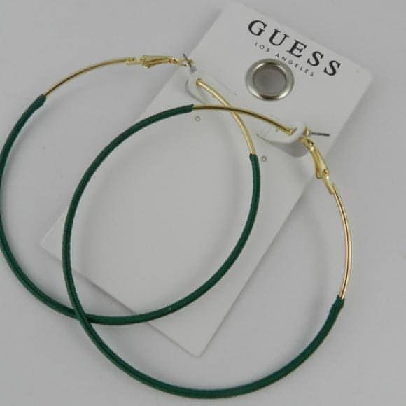 GUESS Thread-Wrapped Hoop Earrings - Green - Brandat Outlet, Women's Handbags Outlet ,Handbags Online Outlet | Brands Outlet | Brandat Outlet | Designer Handbags Online |