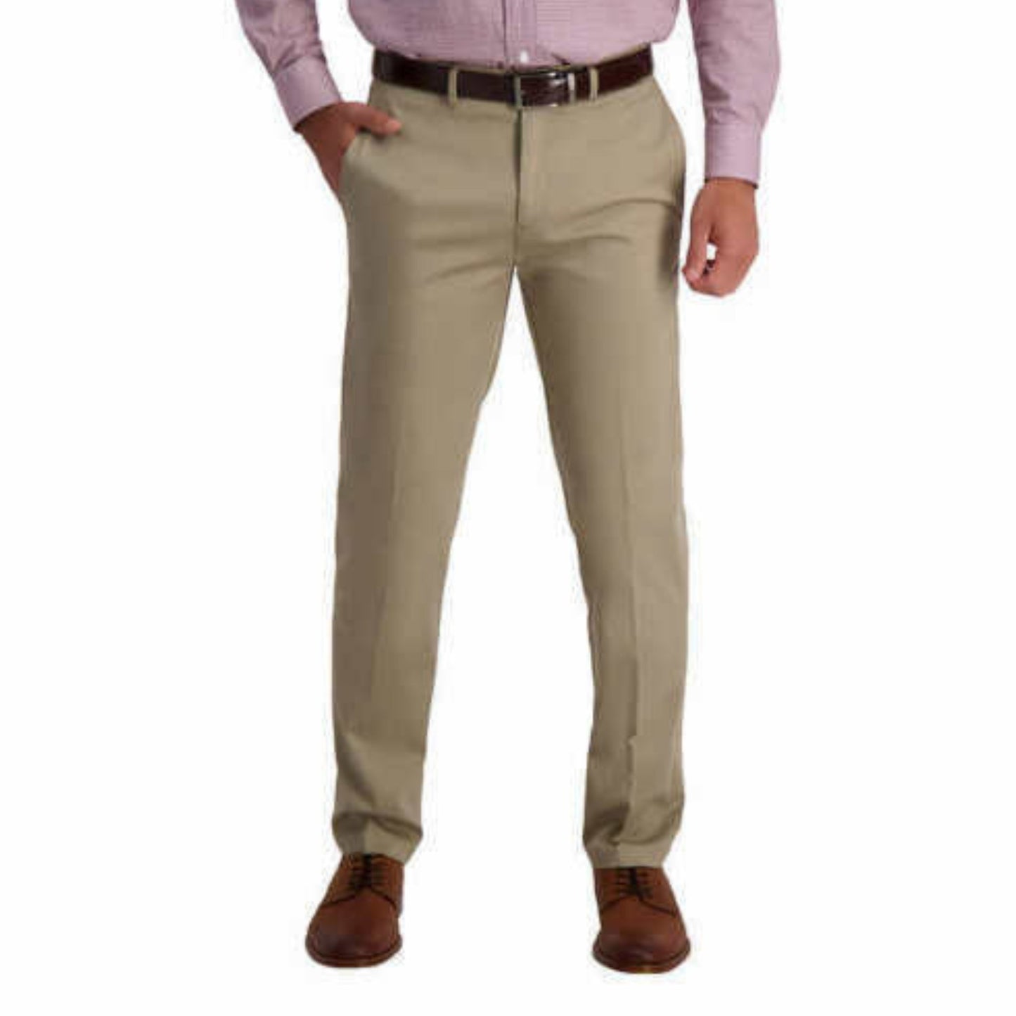 Haggar Men's Premium Non Iron Flat Twill Pants (Khaki)