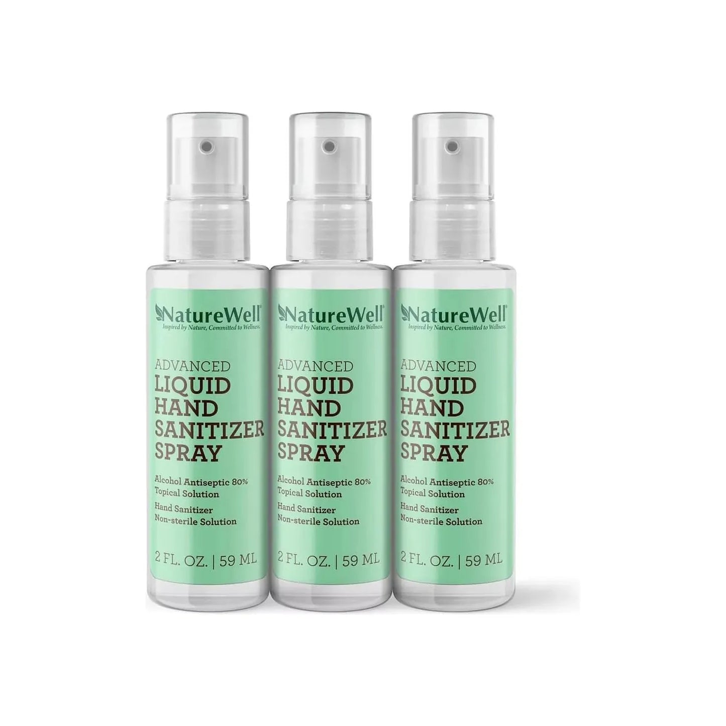 Hand Sanitizer Spray Set of 3 - NatureWell Advanced Liquid (59mL each)