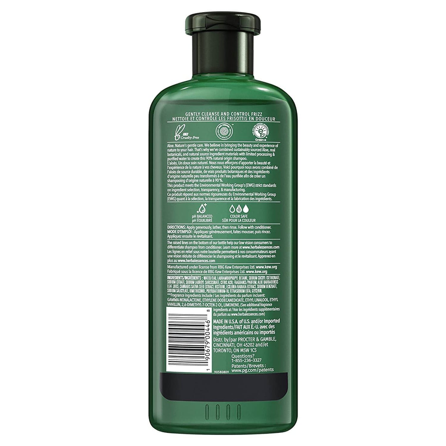Herbal Essences Bio: Renew Hemp + Potent Aloe Sulfate Free Shampoo Frizz Control 13.5 Fl oz,