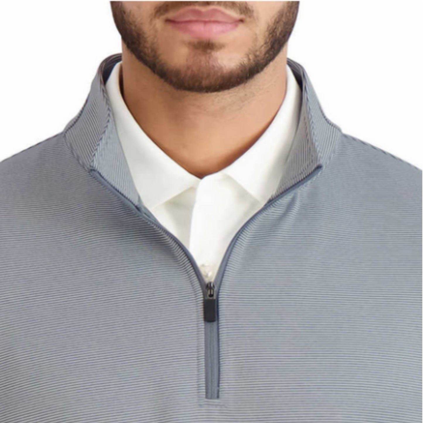Hickey Freeman Men’s Quarter Zip Stretch Moisture Wicking Pullover (Navy)