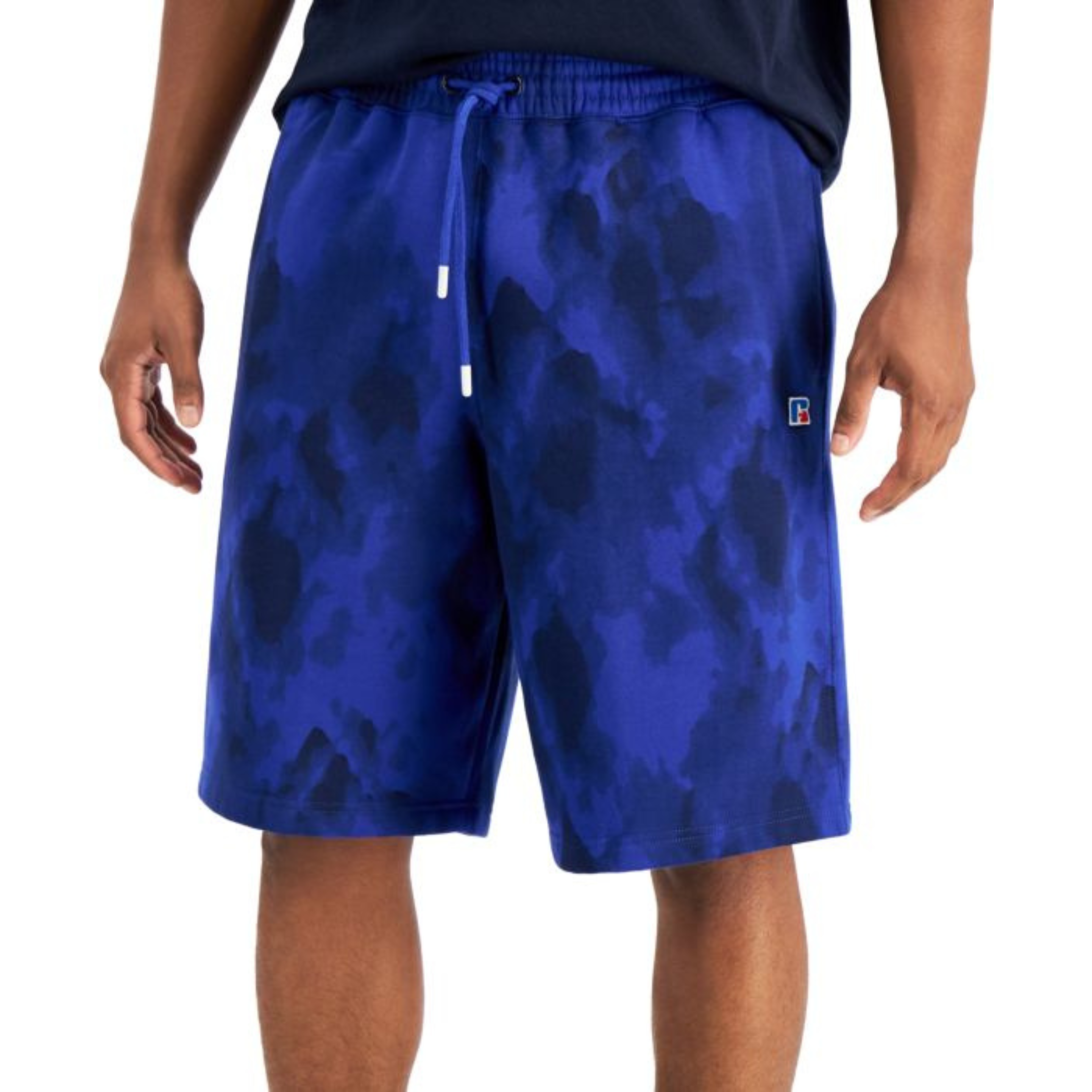 Russell Athletic Mens Tie-Dye Fleece Shorts , Blue, Size: XL