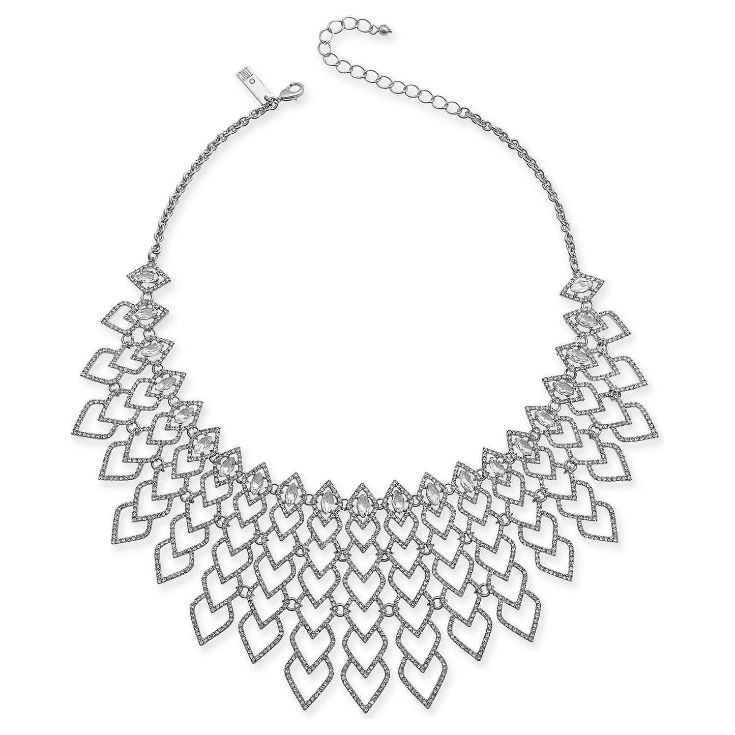 I.N.C. Silver-Tone Pavé Heart Statement Necklace - Brandat Outlet, Women's Handbags Outlet ,Handbags Online Outlet | Brands Outlet | Brandat Outlet | Designer Handbags Online |