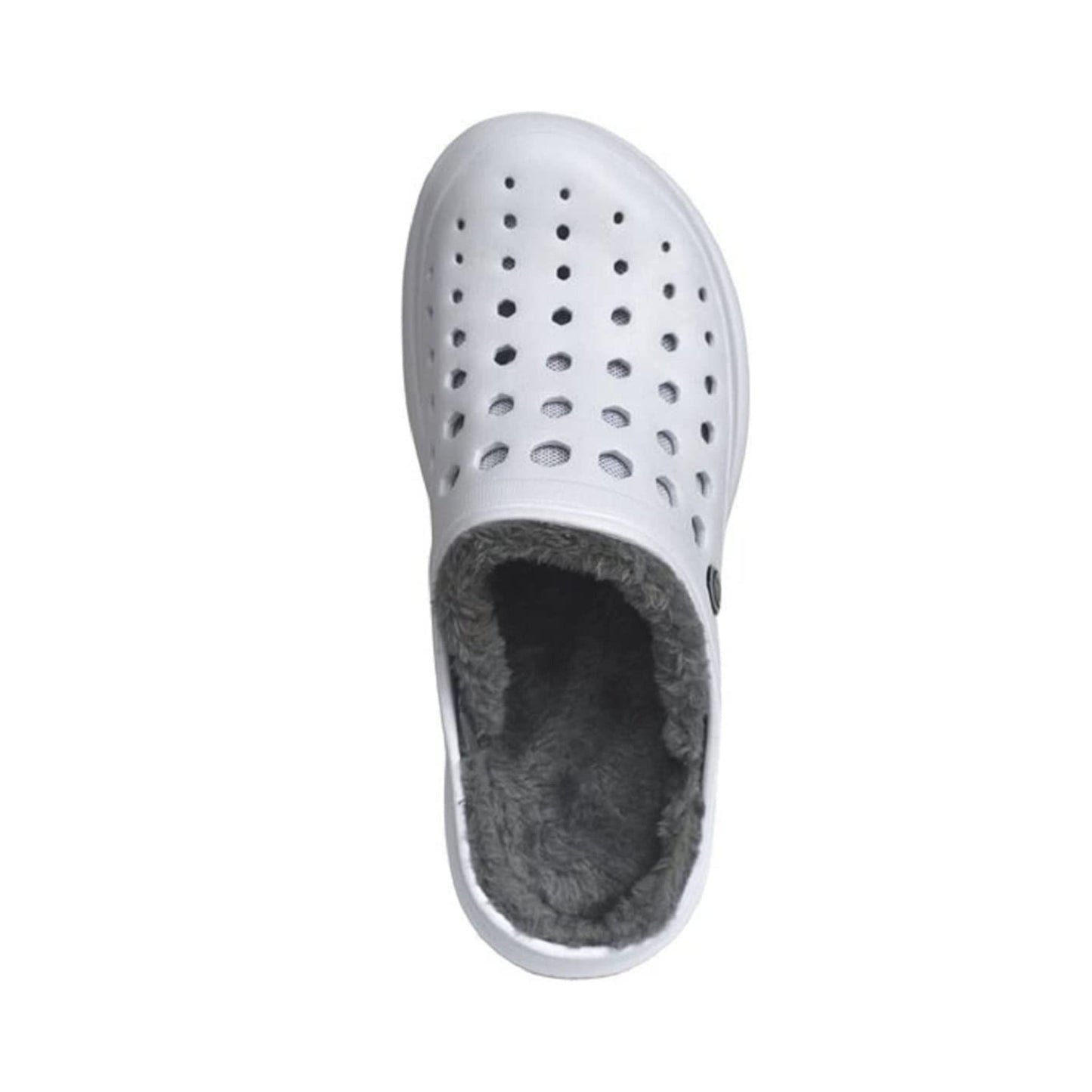 Joybees Women's Cozy Lined Clogs (White/Charcoal)