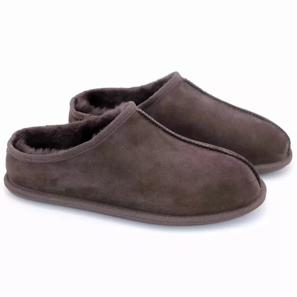 Kirkland Signature Men's Shearling Clog Slipper (Brown) - Brandat Outlet