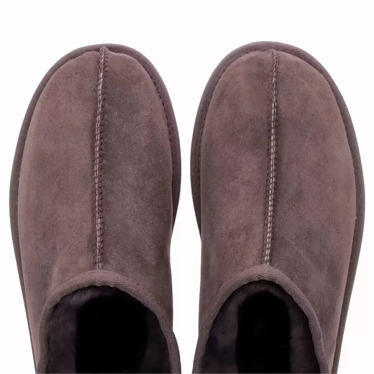 Kirkland Signature Men's Shearling Clog Slipper (Brown) - Brandat Outlet