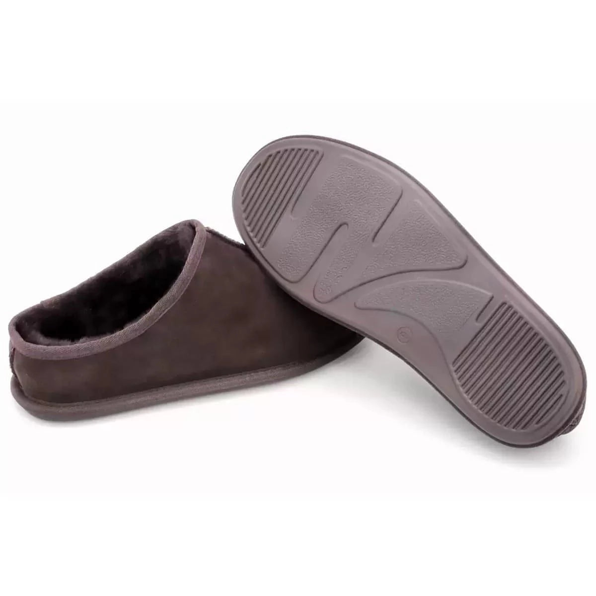 Kirkland Signature Men's Shearling Clog Slipper (Brown) - Brandat Outlet