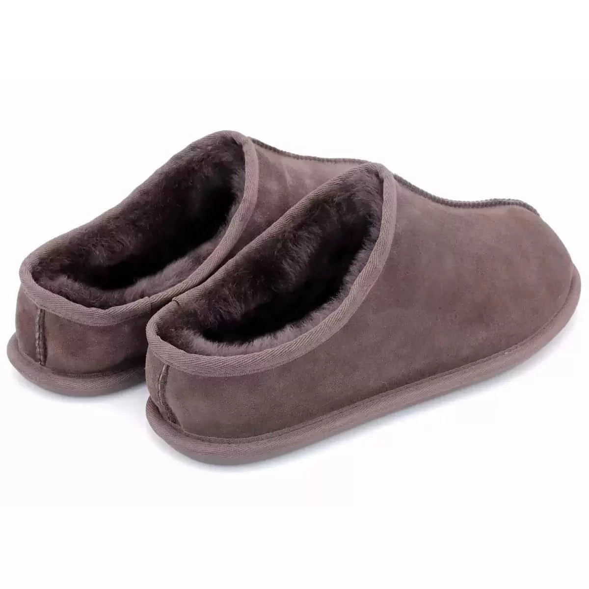 Kirkland Signature Men's Shearling Clog Slipper (Brown) - Brandat Outlet