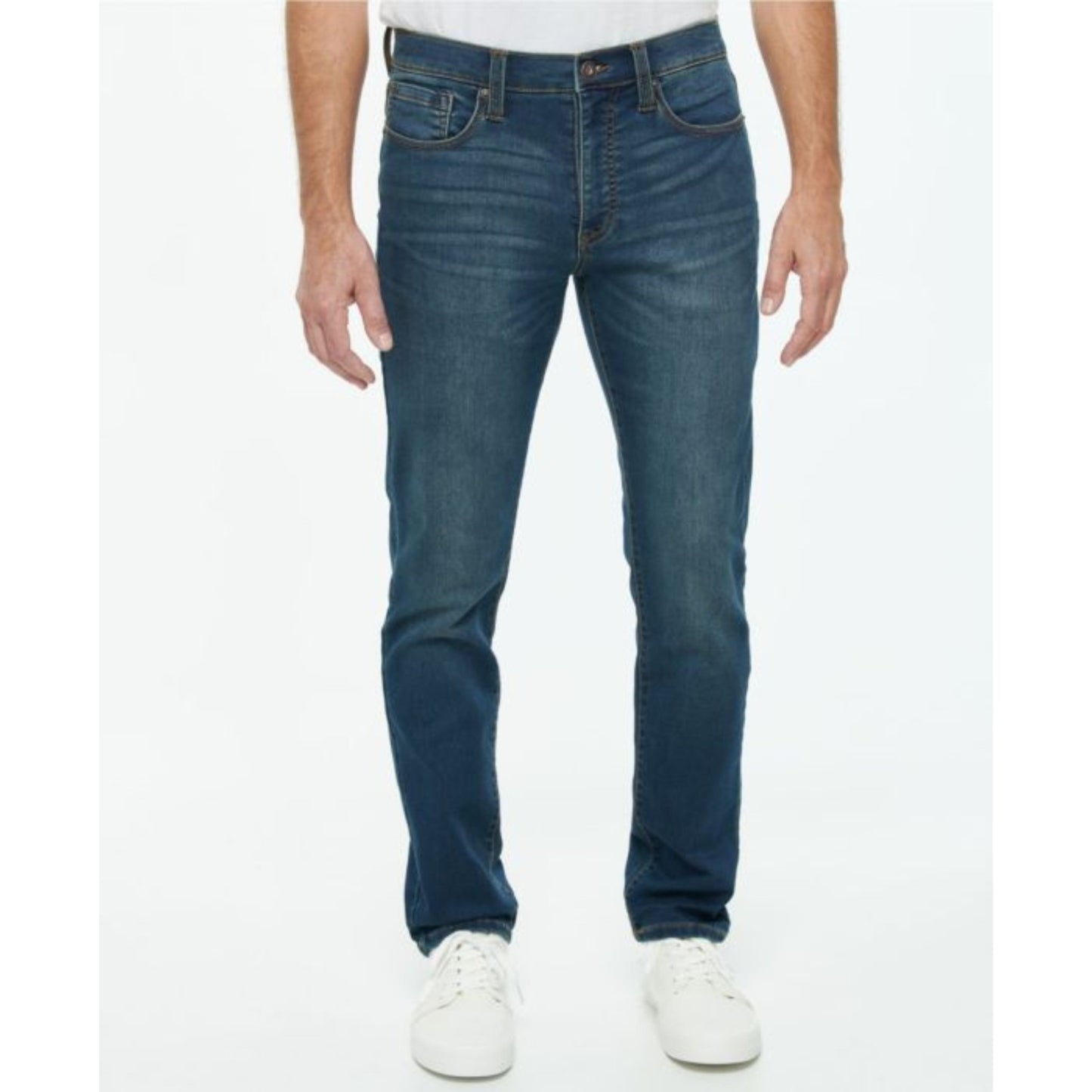 Lazer Mens 5 Pocket Knit Skinny Denim Jean, Blue,