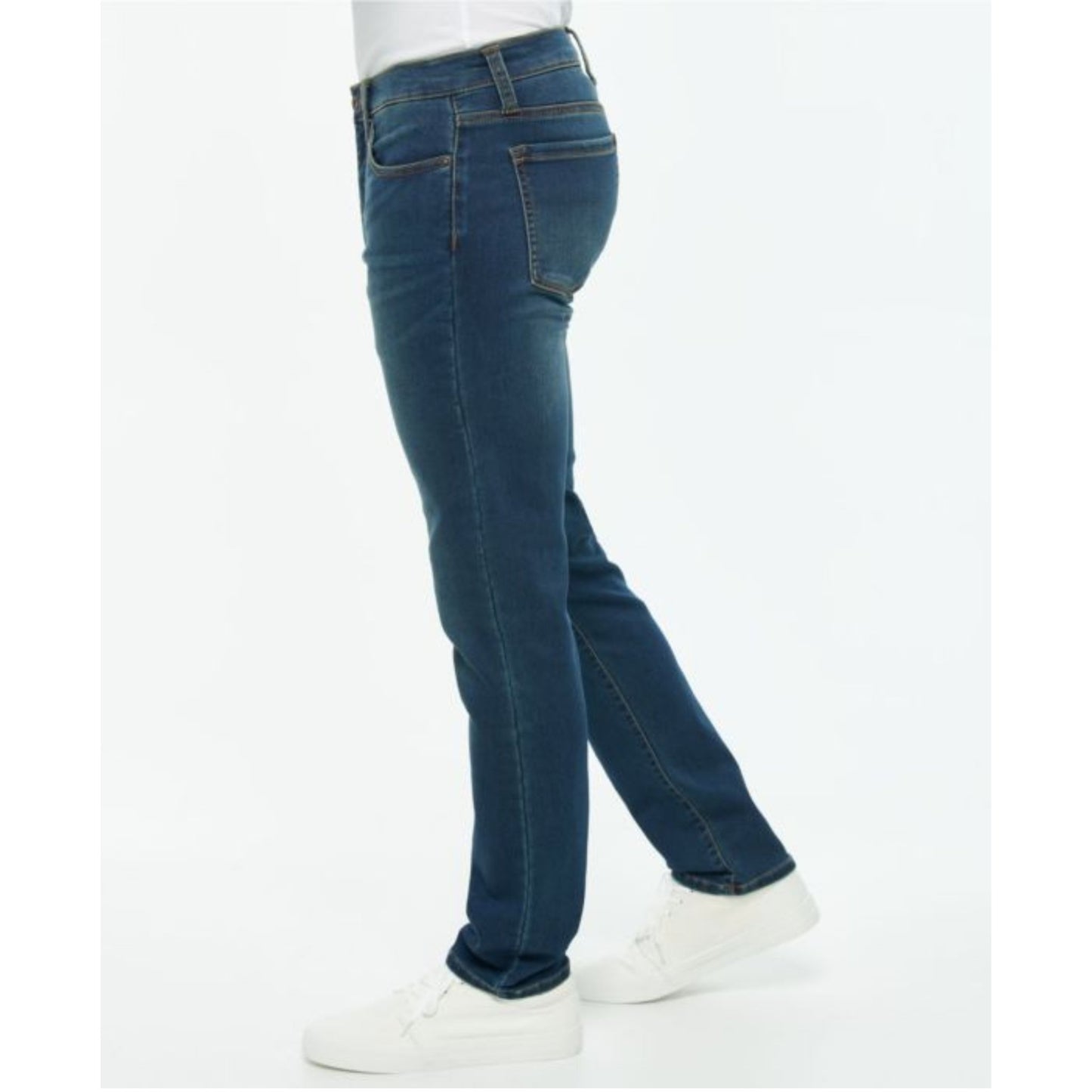Lazer Mens 5 Pocket Knit Skinny Denim Jean, Blue,