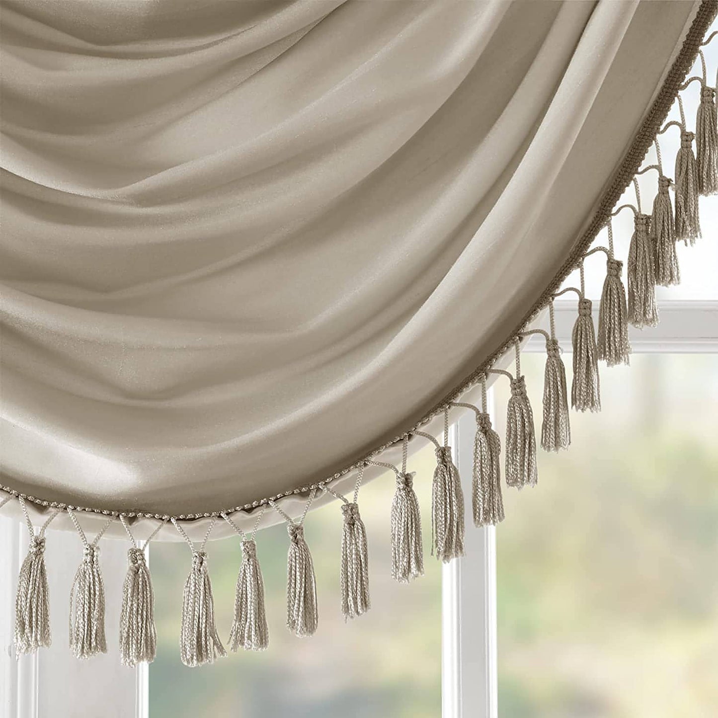 Madison Park Elena 38" x 46" Faux-Silk Rod Pocket Waterfall Valance - Brandat Outlet