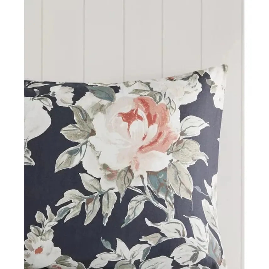 Madison Park Mavis 3 Piece Cotton Printed Reversible Duvet Cover Set (Dark Blue) - Brandat Outlet