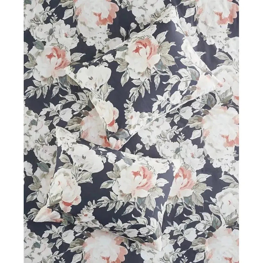 Madison Park Mavis 3 Piece Cotton Printed Reversible Duvet Cover Set (Dark Blue) - Brandat Outlet