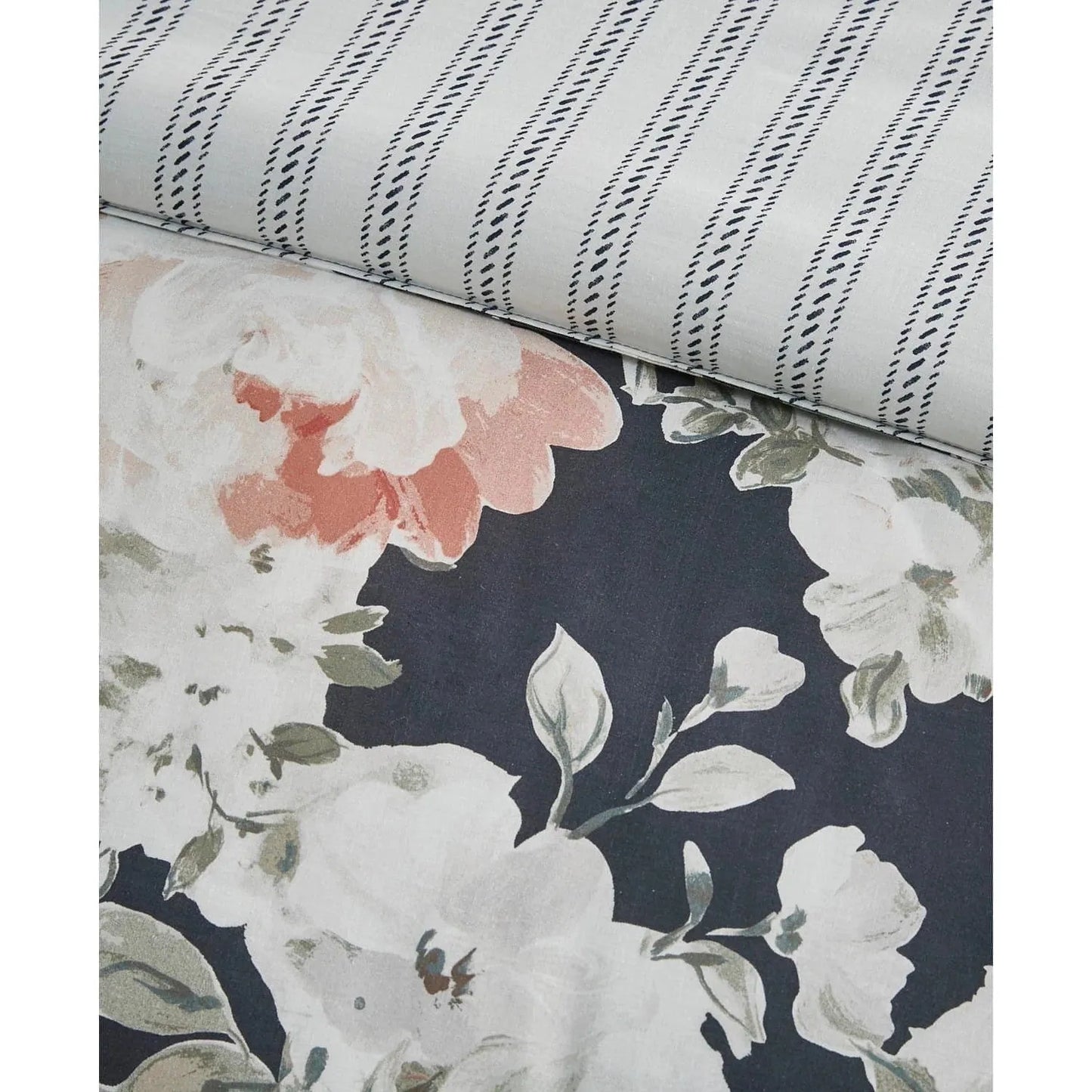 Madison Park Mavis 3 Piece Cotton Printed Reversible Duvet Cover Set (Dark Blue) - Brandat Outlet